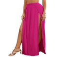thumbnail image 3 of Womens Plus Size High Waist Waisted Double Split Long Maxi Skirts Beach Party Skirts, 3 of 6