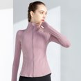 thumbnail image 4 of Chaqueta de yoga deportiva con cuello alto y cremallera para entrenamiento de fitness, manga larga, ajustada, para primavera y otoño, 4 of 5