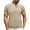 Khaki, variant on VSSSJ Men's Waffle Henley Shirt Short Sleeve Casual Round Neck Button Up Shirt Regular Fit Classic Basic Solid Henley T Shirts White M