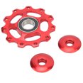 thumbnail image 1 of Mountain Bike Guide Wheel Durable Lightweight Bearing Anode Sturdy Aluminium Alloy 11 Tooth Rear Derailleur PulleyRed, 1 of 8