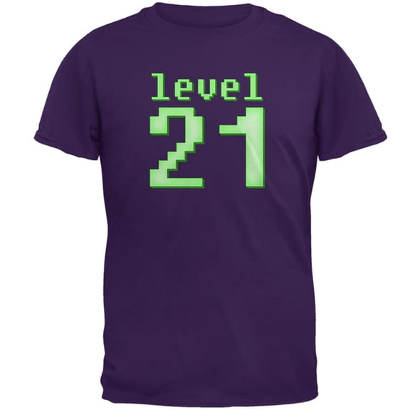 Gamer Milestone Birthday Level 21 Mens T Shirt Purple LG