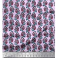 thumbnail image 1 of Soimoi Satin Silk Fabric Leaves & Floral Block Print Sewing Fabric Yard 42 Inch Wide, 1 of 3