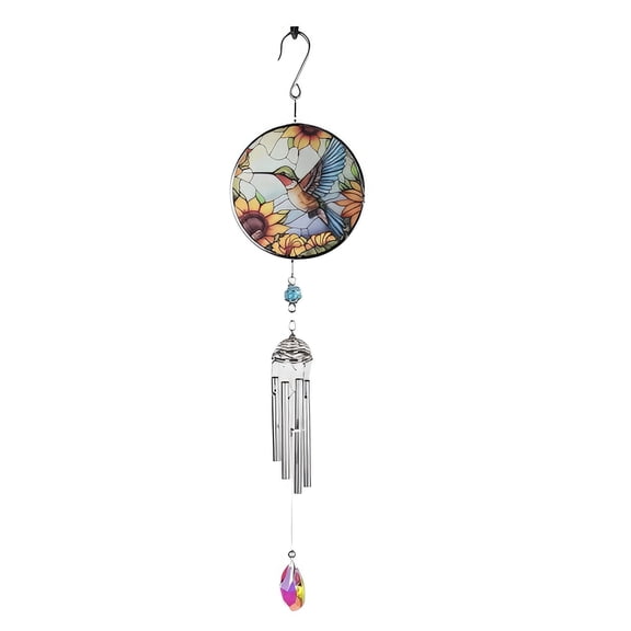 FC Design 21" Long Hummingbird Silhouette Scene Wind Chime Statue Sculpture Ornament Decoration Home/Room/Garden Decor and Unique Gift Ideas for Housewarming, Holidays and Birthdays
