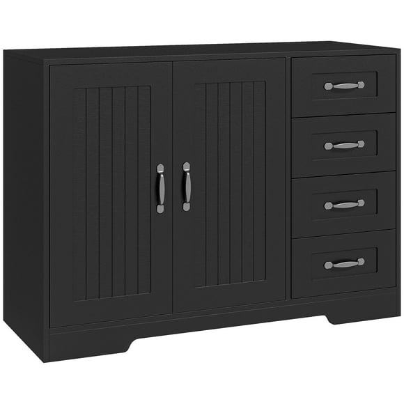 HOMCOM Sideboard Storage Cabinet with 2 Doors Cupboard and 4 Drawers
