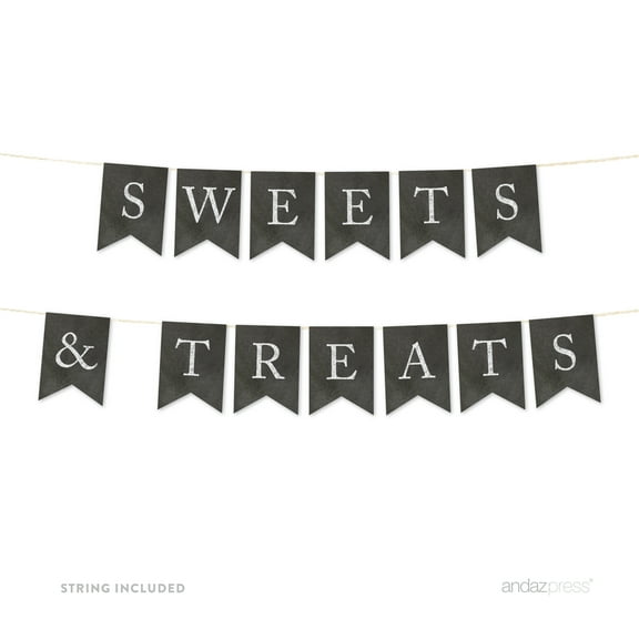 Sweets & Treats Vintage Chalkboard Pennant Party Banner