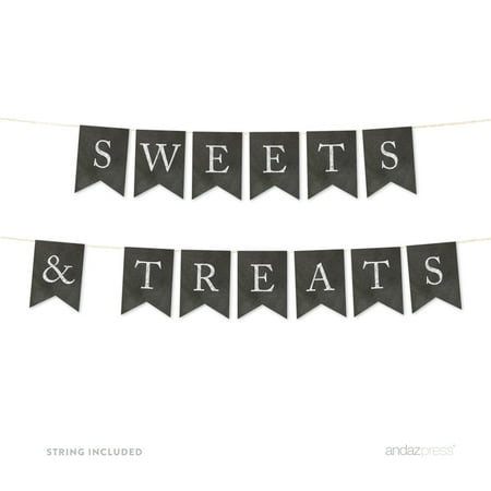 Sweets & Treats Vintage Chalkboard Pennant Party Banner