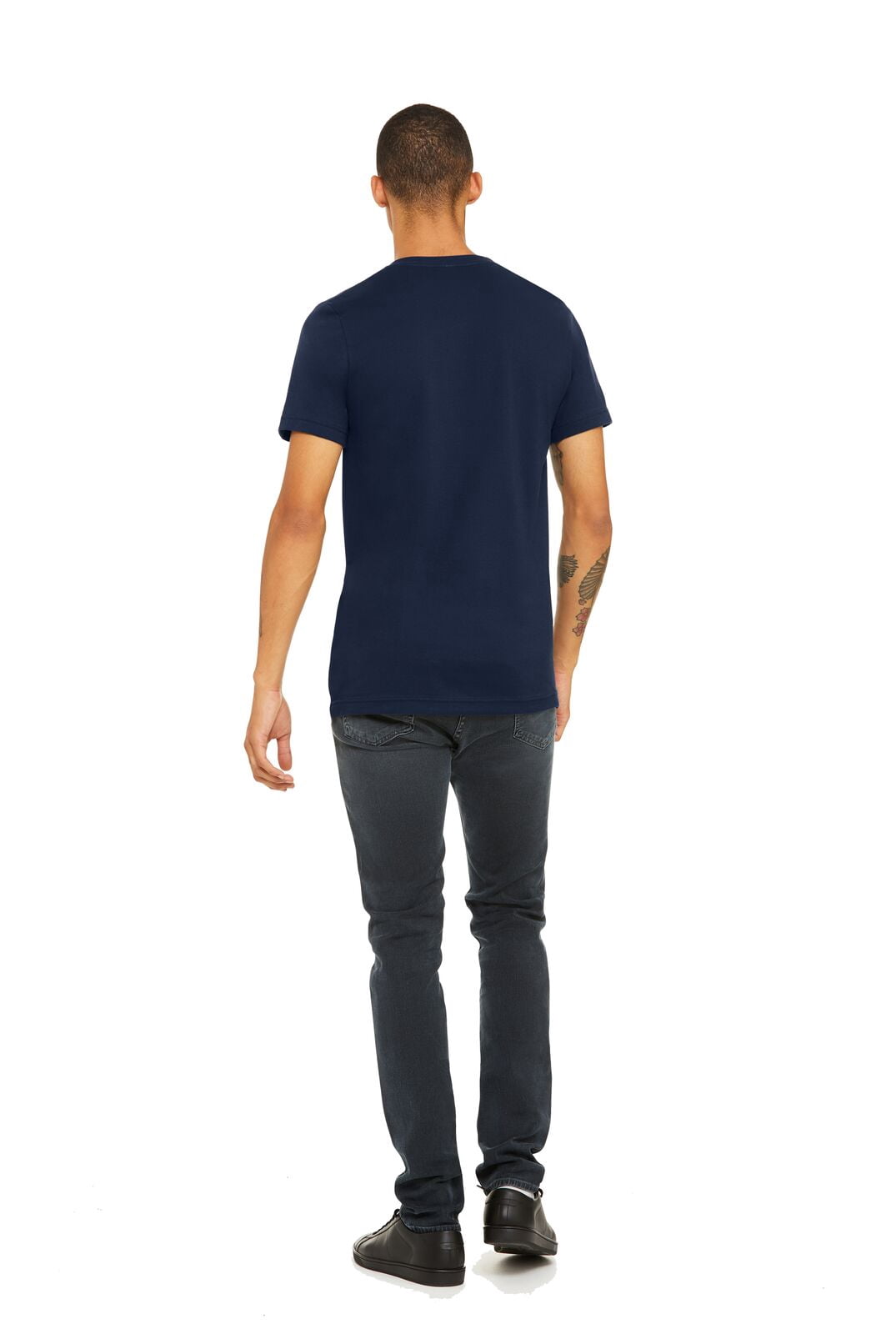 BELLA+CANVAS Adult Crew Neck Personalized T-Shirt, Create Your Own Designs, Navy, Large, Unisex
