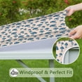 thumbnail image 6 of Blue White Mushroom Light Pink Pattern Square Fitted Tablecloth with Elastic Edge,Square Table Cover,Washable Elastic Table Cover for Home Kitchen Party Decor 34"x34", 6 of 6