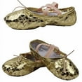 thumbnail image 5 of Naierhg Women Dance Shoes Pointe Gymnastics Sequins Faux Leather Ballet Dance Shoes, 5 of 7