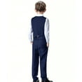 thumbnail image 3 of 4-Piece Boys Formal Suit Outfit Set, Navy Blue, Sizes 2-16, 3 of 5
