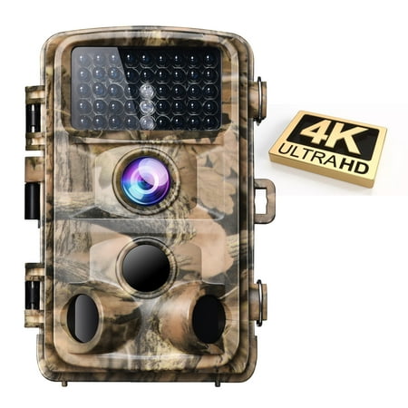 CAMPARK Trail Camera 4K 20MP Deer Hunting Game Camera with Infrared Night Vision Fast Trigger Time Motion Activated Waterproof IP66 120° Wide Angel 2.4 LCD Trail Wildlife Camera