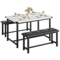 thumbnail image 1 of 3-Piece Dining Table Set for 4 – Industrial Rectangular Table with 2 Upholstered Benches, Sturdy Metal Frame, Space-Saving for Apartments, Condos, Studios – Multiple Color Options Available, 1 of 8