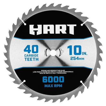 HART 10-Inch 40-Teeth Saw Blade, Carbide teeth