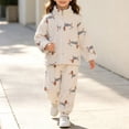 thumbnail image 3 of Cethrio Girls Winter Pajama Sets, Thermal 2 Piece Comfortable Long Sleeve Girls' Sleepwear Beige Size 12-13 T, 3 of 5