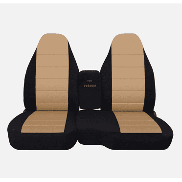 For 1998 - 2003 Ford Ranger 60/40 Highback Car Seat Covers Black & Tan Center