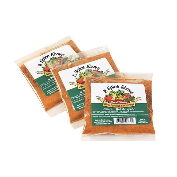 A Spice Above ASAMIX00802 A Spice Above Dip Mix, Jalapeno, Perfect for Easy Cooking, All-Natural, No MSG, 3Pk