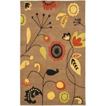 SAFAVIEH Soho Zoe Floral Wool Area Rug, Brown/Multi, 3'6" x 5'6"
