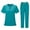 turquoise, variant on Scrubs for Women Set, Modern V Neck Scrub Top & Jogger Pant with 8 Pockets Professionals Soft Stretch Medical Nursing Uniforms Set (Navy)