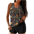 thumbnail image 2 of CALAFEBILA Tankini Womens Swimwear 2 Piece Modest Summer Floral Print Pleated Beach Bathing Suits, 2 of 6