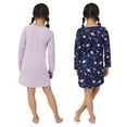 thumbnail image 3 of Saint Eve Kids Girls 2 Pack Nightgowns, Long Sleeve 2pc Soft Jersey Sleep Shirt - Blue Cat, 3 of 3