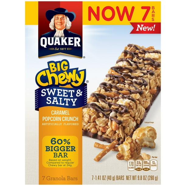 Quaker Big Chewy Sweet & Salty Caramel Popcorn Crunch Granola Bars (71