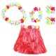 thumbnail image 1 of WORGEOUS Conjunto de falda de estilo hawaiano, pulseras de tocado de flores de simulación, guirnalda colgante, accesorios para disfraces de fiesta (rojo), 1 of 7