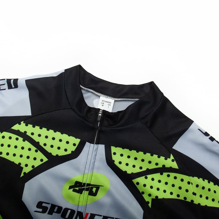Men's Cycling Jersey & Bib Shorts Set - Quick Dry Breathable Bike Clothing With 4D Gel Pad, Green, Size XXL