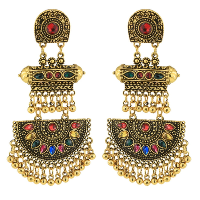 Handmade Indian Jewelry Black Plan Beads Brass Metal 30 Grams Jhumka/Earring 2 Trending