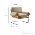 thumbnail image 5 of Pemberly Row Contemporary Velvet Upholstered Accent Chair in Taupe, 5 of 9
