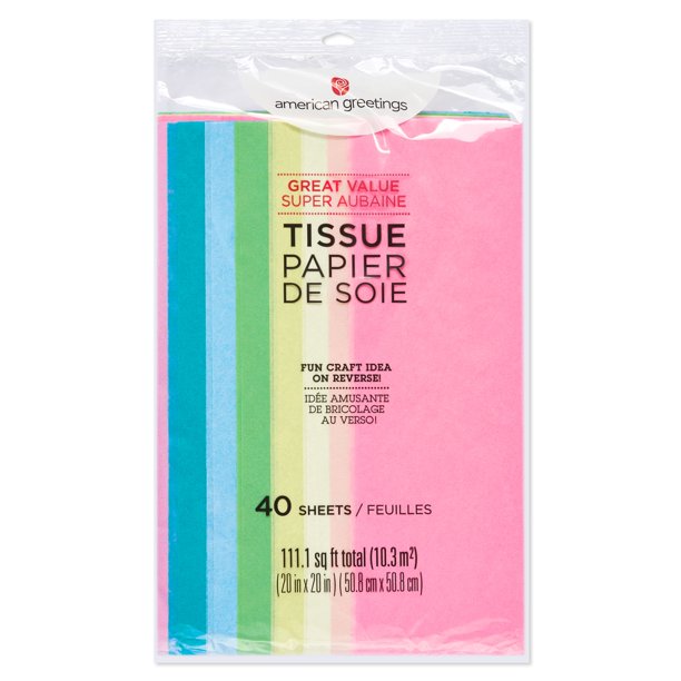 American Greetings All Occasion Tissue Paper, Pastel Pink, Yellow