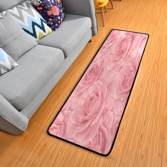 Blossom Roses Valentine Long Floor Mat Runner Rug Area Rug Carpet Water Absorbent Non-Slip 72" x 24"
