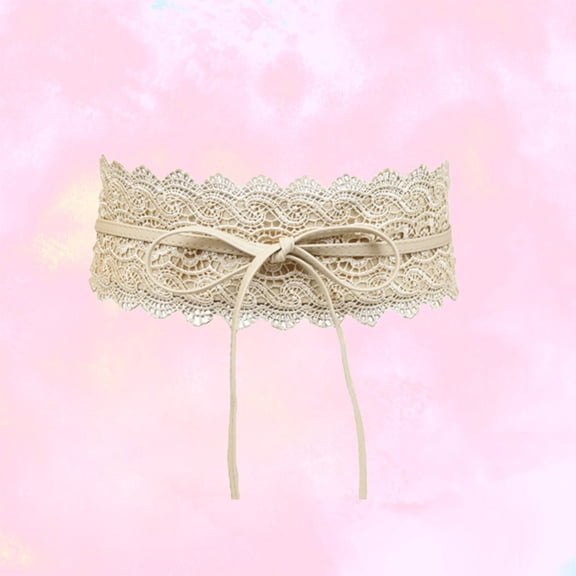 PBPBOX Corset Belt Lace Wide Band in Beige for Dress Slimming Decoration