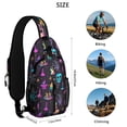 thumbnail image 5 of Sling Backpack,Mystical Halloween Pattern Crossbody Bag with Water Bottle Holder,Waterproof Sling Bag for Men/Women with Chest Phone Holder for Hiking,Travel, 5 of 6