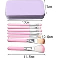 thumbnail image 5 of Set de 7 brochas de maquillaje, brocha para base, cejas, delineador de ojos, color rosa con estuche., 5 of 5