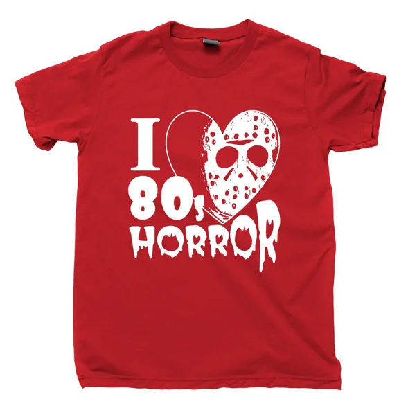 I Love 80s Horror Movies T-Shirt Halloween Jason Voorhees Tee
