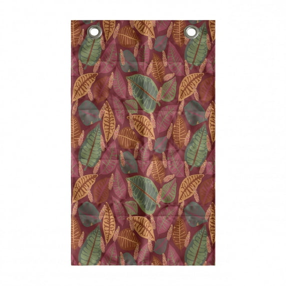 Philodendron Hanging Pocket Organizer, Rhythmic Tropical Leaves in Autumnal Nature Tones, Printed Polyester Storage Bag with Pockets, 21" x 31", Dried Rose Multicolor