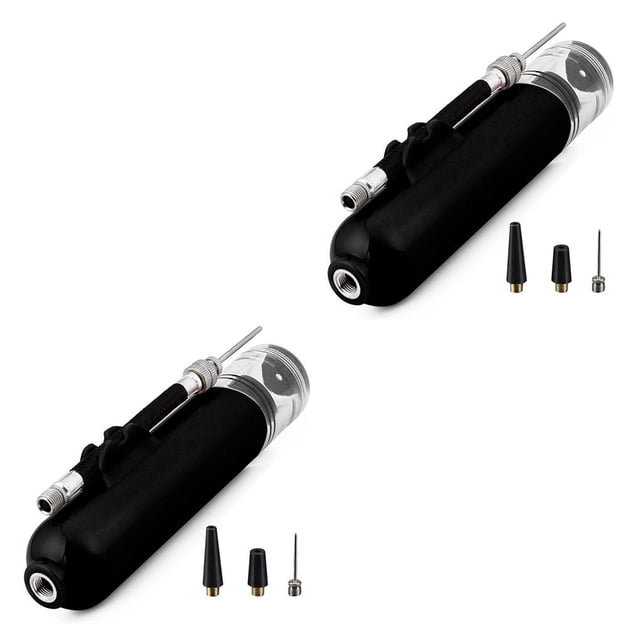 Sonducket Bomba portátil de plástico para fútbol, baloncesto, fútbol, inflable con agujas, herramienta para inflar, patio de recreo al aire Negro 2piezas Sonducket CBP334276