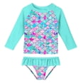 thumbnail image 1 of Ensemble de Maillot de Bain 2 Pcs pour Petite Fille, Maillot Dermoprotecteur à Manches Longues, Protection Solaire UPF 50+, 2-8T, 1 of 6