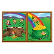 Beistle Pack of 6 St. Patrick's Day Leprechaun and Pot-O-Gold Wall Decoration 38" x 62"
