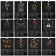 thumbnail image 2 of Dark ForestLunar Calendar 2025 Illustrated Wall Pendant for Office Home ArtMoon Calendar Gift Decor, 2 of 5