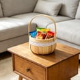 thumbnail image 6 of Handwoven Rattan Flower Arrangement Basket with Handle, Natural Wicker Planter for Fresh Dried Flowers, Home Decor Storage Organizer, 6 of 6