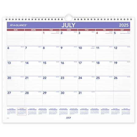 AT-A-GLANCE Academic 2025-2026 Monthly Wall Calendar Medium 15 x 12 - Academic