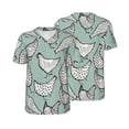 thumbnail image 2 of Easygdp Hand Drawn Chickens Men's Muscle T-Shirt Men's Baseball Short Sleeves, for Gym Workout Athletic with Button - X-Large, 2 of 9