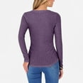 thumbnail image 3 of Maplenight Long Sleeve Shirts for Women V-Neck Ribbed Knit Slim Fitted Lightweight Sweaters Fall Dressy Casual Travel Work Tops, 3 of 4