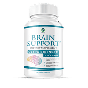 1 Body Brain Memory Support Supplement and Boost Focus Vitamins with Nootropics, Lions Mane, 90 Capsules