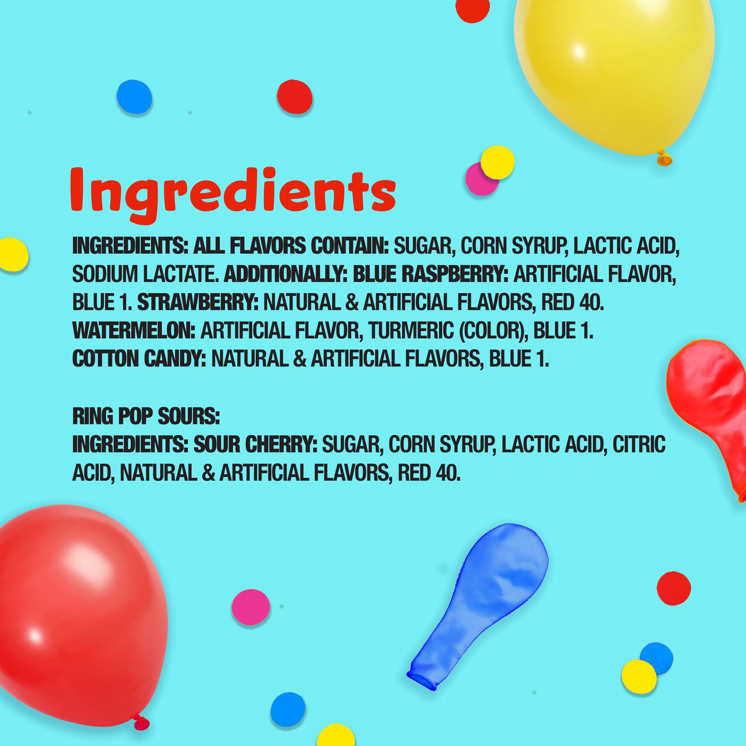 Ring Pop Lollipops, Assorted Flavors, Full Size Candy, Party Favor, 10 oz, 20 Count Variety Pack