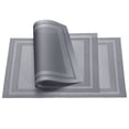 thumbnail image 1 of Individuales Manteles 450x300mm 8uds PVC Mesa Lavable Tejido Individual Mantel, Gris, 1 of 5