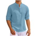 thumbnail image 1 of YDLCAFD Mens Fashion Casual Spring and Autumn Fashion Solid Color Button Long Sleeve Shirt Top, 1 of 5