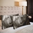 thumbnail image 2 of MKHERT Wild African Lion Pillowcase Pillow Protector Cushion Cover 20x30 inch,Set of 2, 2 of 3