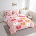 thumbnail image 2 of Manfei Hopscotch Number Twin Bedding, Rainbow Cloud Bedding Comforter Set, Pink, Pink Reversible, 7 Pieces, 2 of 6